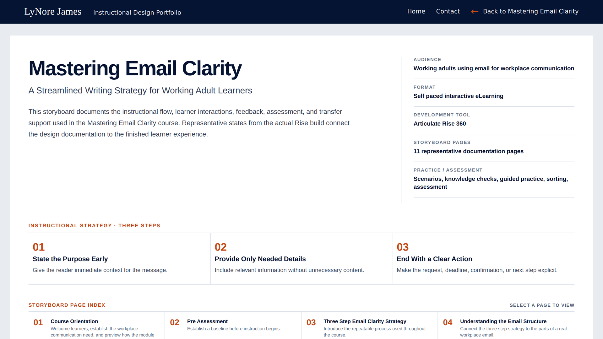 Mastering Email Clarity visual storyboard overview