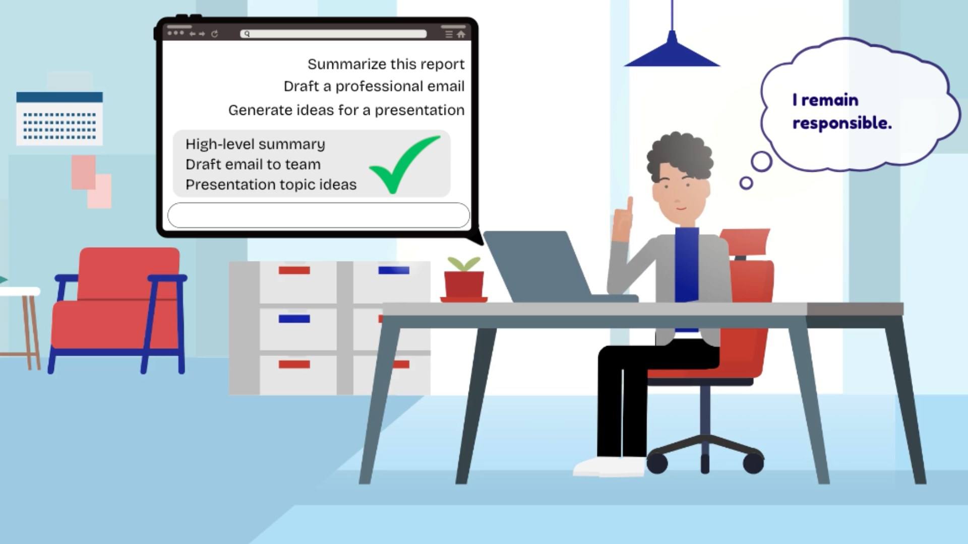 Vyond video frame: Human Accountability