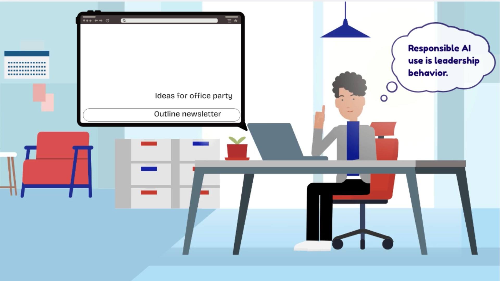 Vyond video frame: Responsible Use Is Leadership Behavior