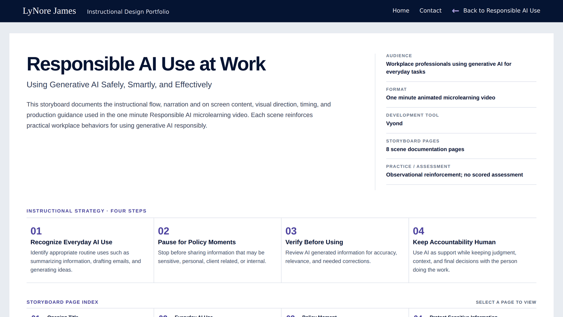 Responsible AI Use at Work visual storyboard overview