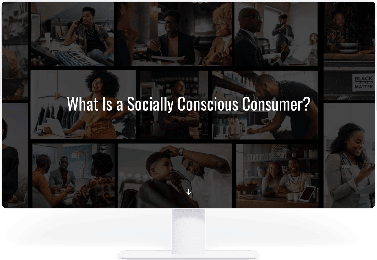 The Socially Conscious Consumer course start screen on a monitor