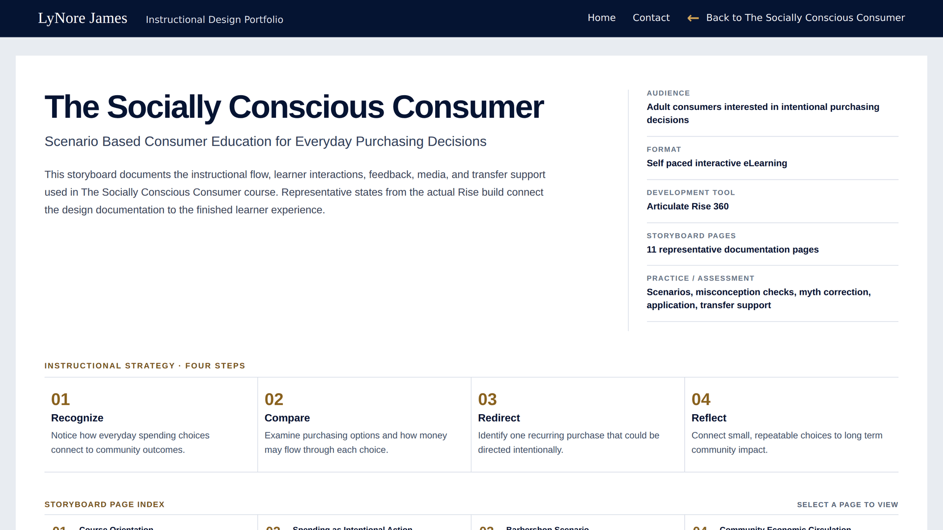 The Socially Conscious Consumer visual storyboard overview